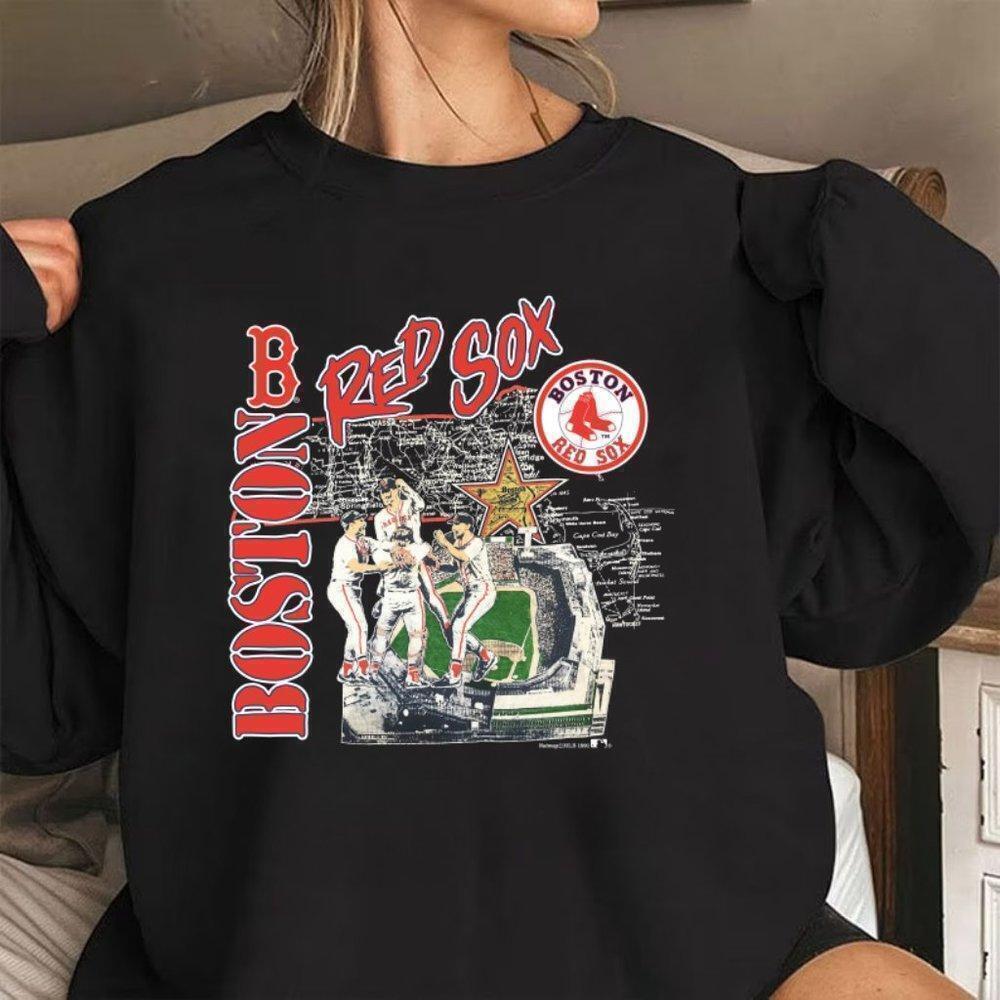 1991 Boston Red Sox Black Retro Baseball Streetwear Graphic Sweatshirt